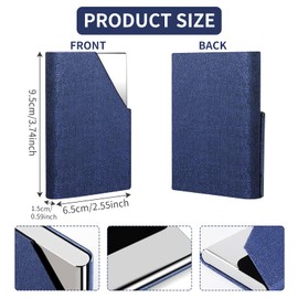 Fzcyuoo Business Card Holders - Stainless Steel & PU Leather Case, Slim Metal Pocket Card Holder with Magnetic Shut