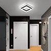 CANEOE Square Modern Led Ceiling Light Fixture, 24W Black Flush