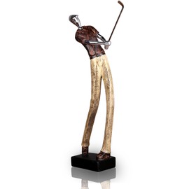 Notart_Art_Gallery | Large Golf Player Sculpture - Vintage Golfer Swing Statue Resin Figurine for Home and Office Desktop Decor (CF160223-A14)