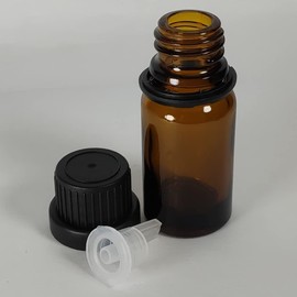 Bioll 10ml (1/3 oz) Essential Oil Dropper Glass Bottle. Refillable Sample Bottles Vials With Orifice Reducer Dropper And Cap For Perfume And Aromatherapy Oils -24Pack (Amber)