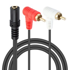 Maxhood RCA to 3.5mm Female Adapter, 3.5mm to RCA Splitter Adapter Cable, RCA to 3.5mm Stereo Audio Cable RCA to AUX Adapter for Headphone, Home Theater, Speaker, Smartphone, MP3, Tablet 5ft