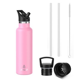 Arslo Steel Water Bottle17|21|26 OZ Double Wall Water Bottle Insulated, Hot Water & Cold Drinks for Hours, Perfect for Biking, Backpack, Camping, Office or Car