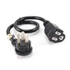 CablesOnline 12in Flat Plug Power Extension Cord/Cable, NEMA 5-15P to