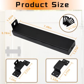 Heavy Duty Wooden Gate Slide Bolt Latch with Adjustable Security Lock Hole 7.5 Inch Matte Finish for Outdoor Fences Padlock，Farmhouse，Farm，Garden，Shed Barn，Courtyard，Cottages，Black