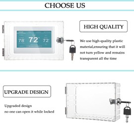 GYFVBH Thermostat Lock Box with Key Thermostat Lock Box Large Thermostat Cover with Lock Universal Clear Thermostat Guard for Thermostats on Wall Fits 6.3''*4.72''*2.2'' or Smaller