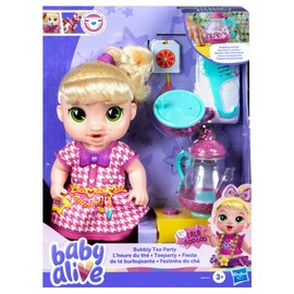 Baby Alive Bubbly Tea Party LaLa GooGoo Doll with Teapot Accessories, Blonde Hair, 11 Inches, Toys for 3 Year Old Girls and Boys & Up