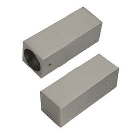 End cap, end piece cuboid for curtain rod, 20 mm diameter, pure, nickel-plated, pack of 2