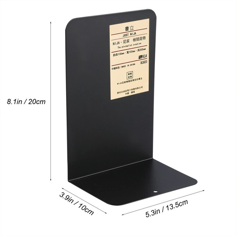 2PCS Heavy Duty Metal Bookends Decorative Book Ends Office Stationery