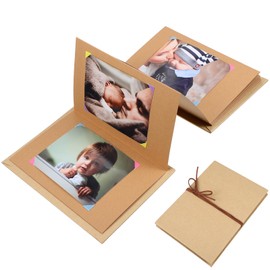 PRETYZOOM Scrapbook Albums 6x8 Inches Kraft Photo Album Vintage Accordion Style DIY Scrapbook Album Crafts for Valentines Day Graduation Birthday Anniversary Wedding Accordion Photo Album