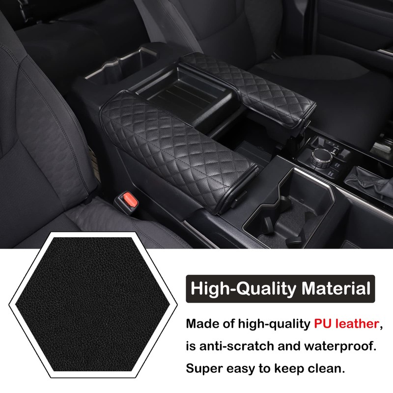 Car Leather Center Console Protector Cover Compatible with Toyota Tundra/Sequoia