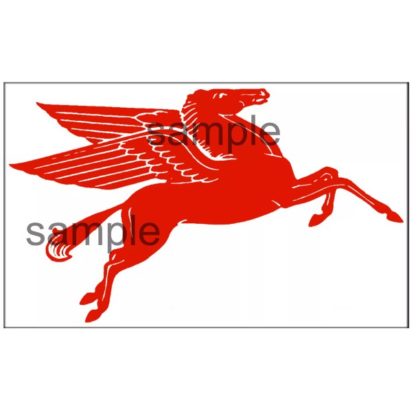 MOBIL GAS OIL DECAL 8" RIGHT FACING PEGASUS HORSE