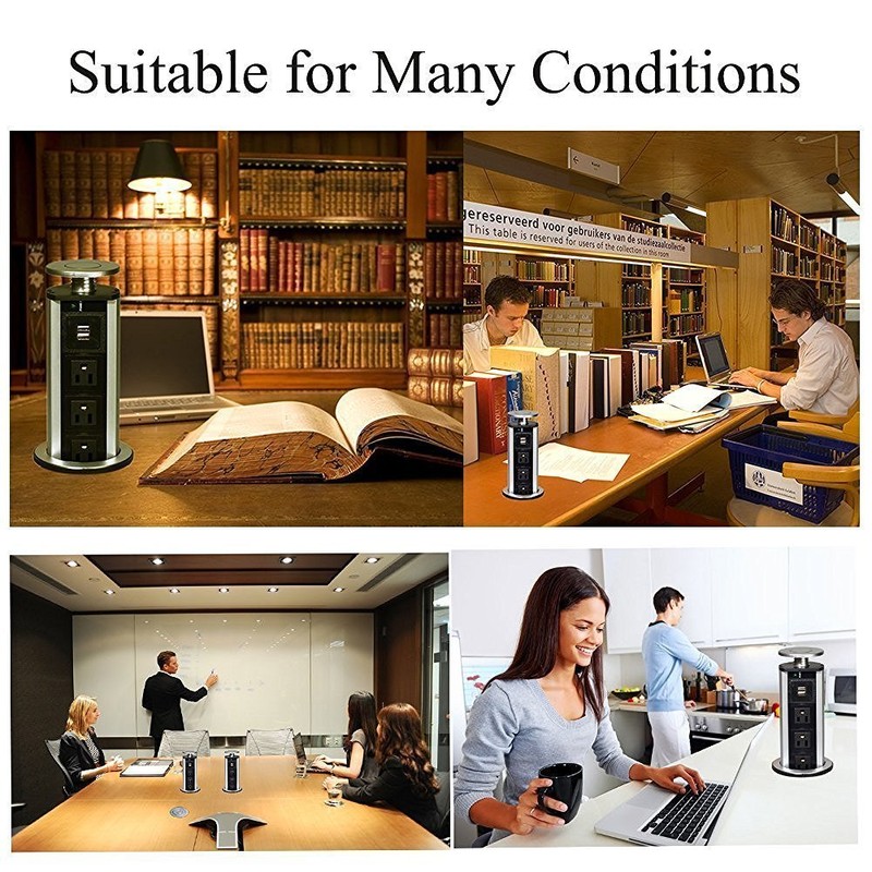 ZJchao Multicontacto Torre Para Mesa De Cocina Usb Pulling Up