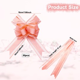 Bliceon 30 Pack Large Pink Pull Bows - 7 Inch Organza Gift Wrapping Bows for Christmas, Birthdays, Crafts, Hampers, Bouquets & Present Decorations - for Gift Wrapping