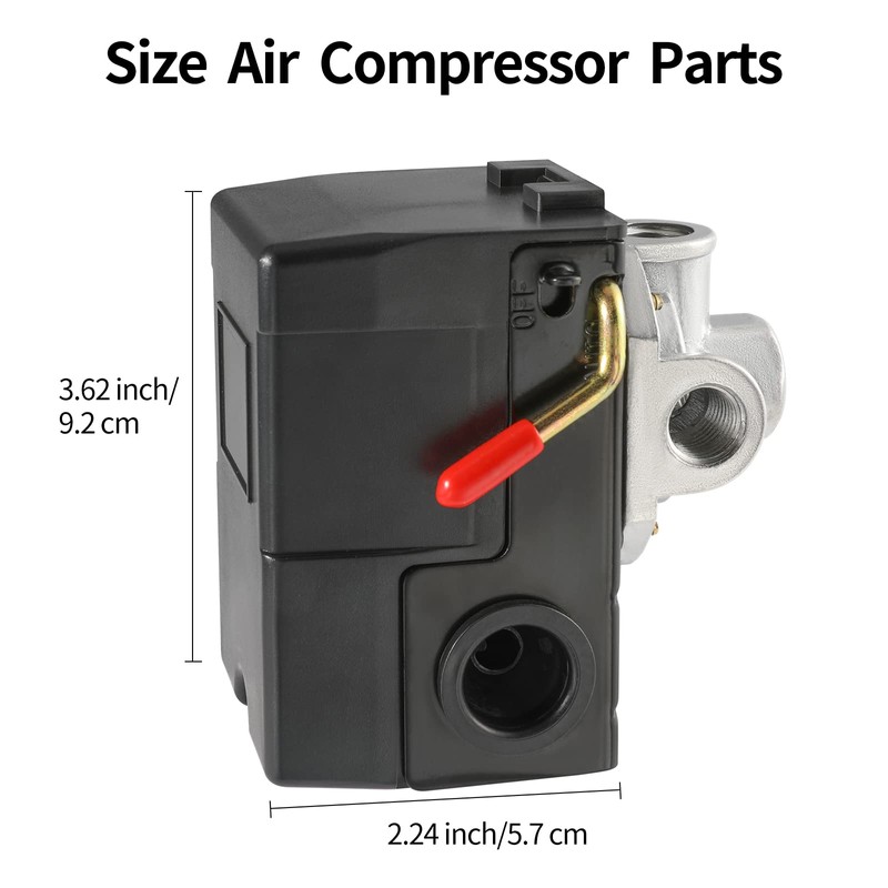 OAMCE Air Compressor Pressure Switch Replacement LF10-4H with 95-125 PSI