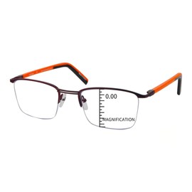 ProEyes Attitude 3, Progressive Blue Light Blocking Readers, 0 Strength on Top Lens, Lightweight, Flexible, Durable (Brown, 1.5, multiplier_x)