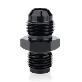 STPCTOU 6AN Male Flare to 1/2 x 20 Male Thread Inverted Straight Hose Aluminum Adapter Connector Black Anodized Surface Fuel Fitting
