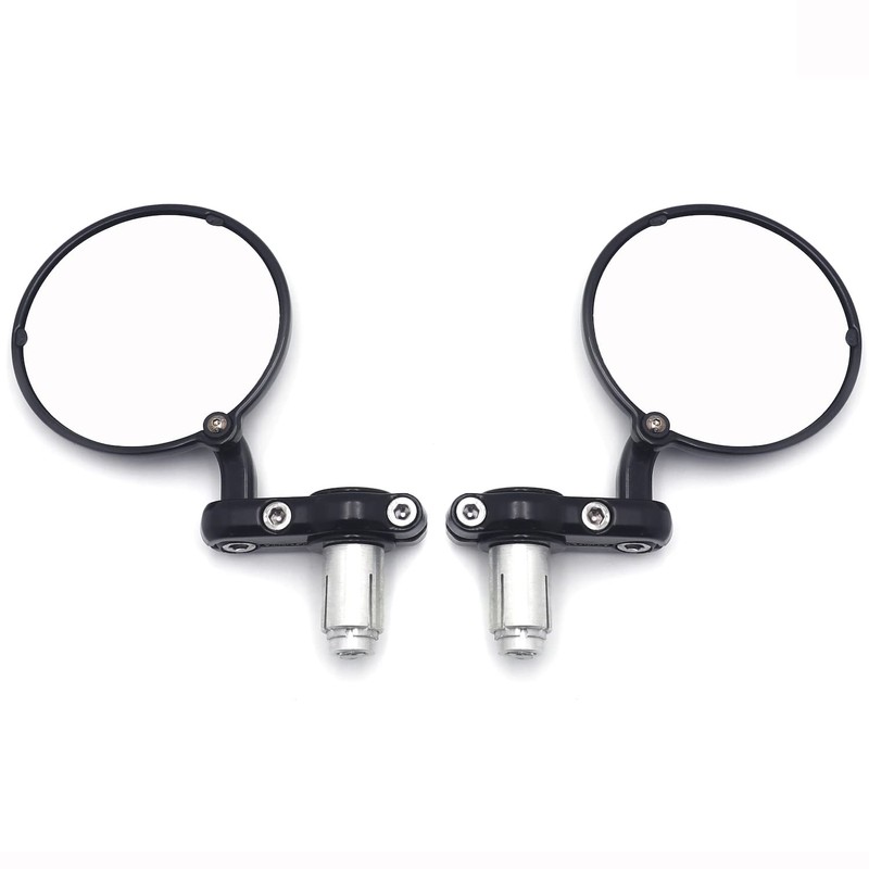 HTTMT- Skull Round Rearview Mirrors 25mm 1" Bar End Compatible
