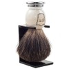 Parker Safety Razor 100% Black Badger Shaving Brush with Marble