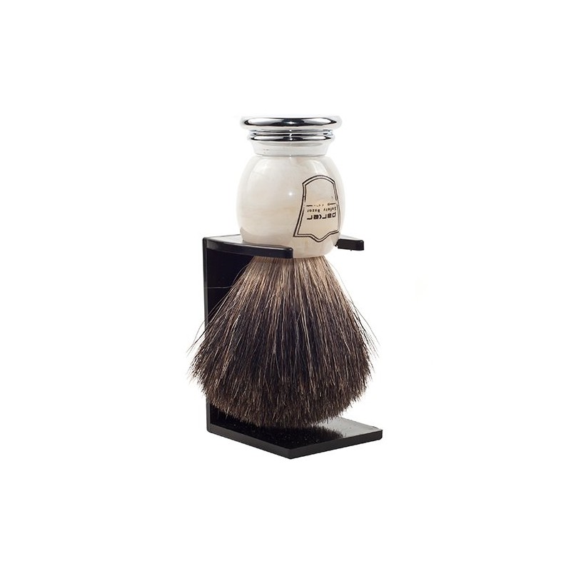 Parker Safety Razor 100% Black Badger Shaving Brush with Marble