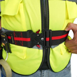 KUNN Work Tool Belt Quick Release Buckle,2-Inch Wide Adjustment Electrician Belt for 32-51inch Waist,Red