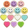 14 Pieces Happy Face Heart Iron on Patches for Clothing