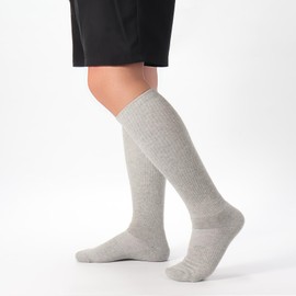 COTMAKETON 3 Pairs Over the Calf Socks for Men Women Cushioned Work Boot Socks Knee High Tube Socks (Grey, Medium)