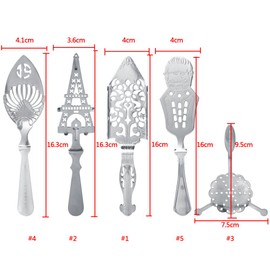 2pcs Absinthe Spoon 304 Stainless Steel Tea Filter Multi Functional Coffee String Spoon Kitchen Bar Tools (#1)