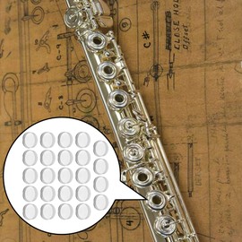 Lovermusic Translucent 7.5x2.5mm Flute Plugs Open Silicone Silicone Hole Plug Flute Repair Accessories Pack of 24
