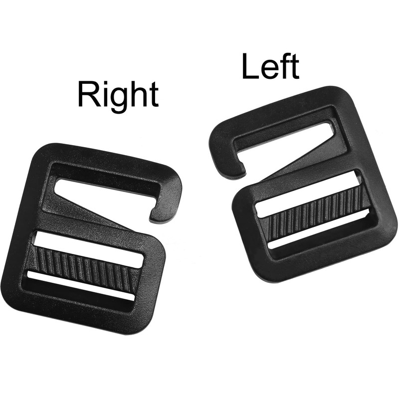 LUORNG G Hook 8PCS 4Pairs Black G-Hook Wave Buckles Backpack