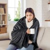 TeqHome Wearable Heated Throw Blanket, Portable Flannel Electric Heated Wrap