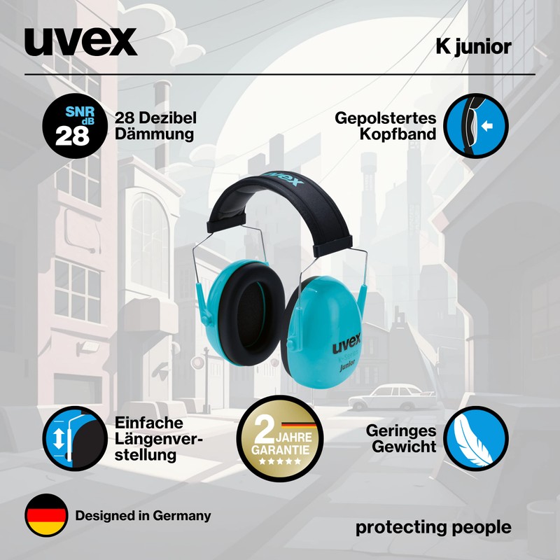 uvex K junior - Padded Ear Protectors for Children -