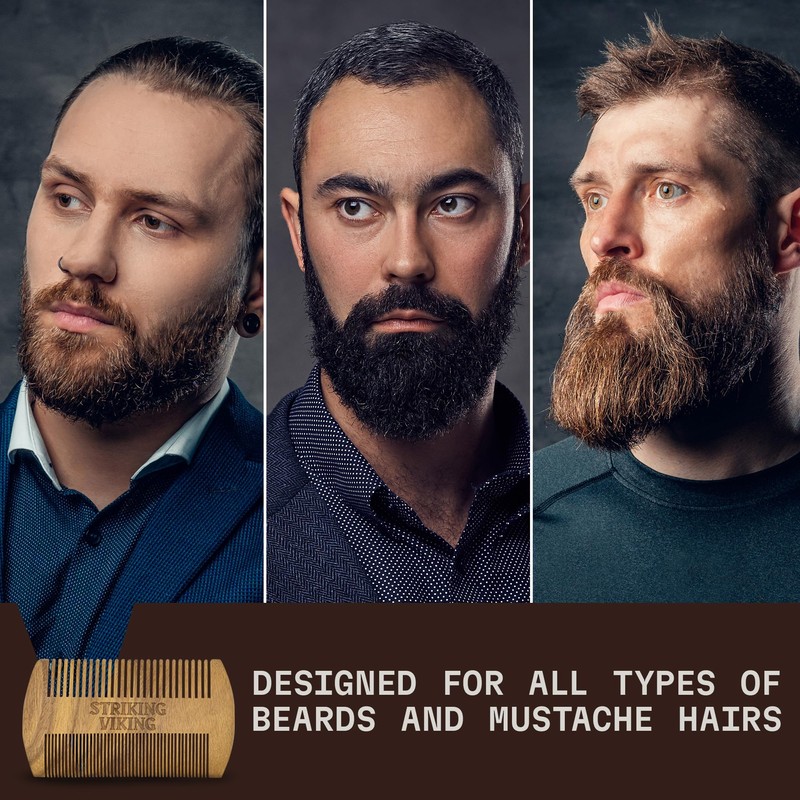 Sandalwood Beard Comb and Case - Pocket Sized Wooden Beard