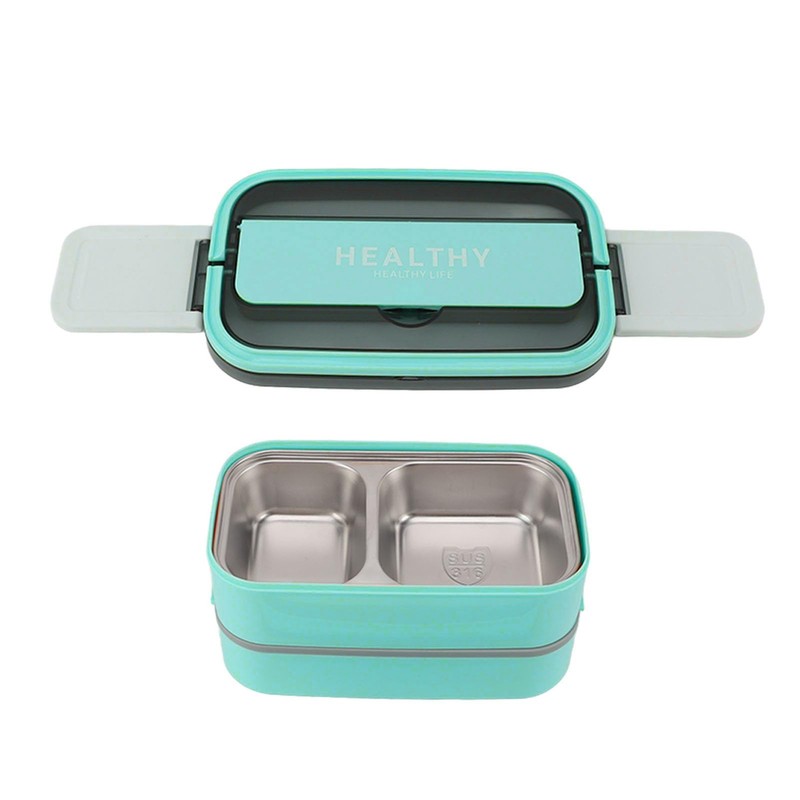 Portable Lunch Box, High Temperature 1400ml Leakage Proof Double Layer