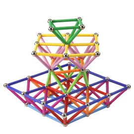 MONILON 160 Pcs Magnet Building Sticks Kids Toys, Lengthen Magnetic Construction Building Blocks Set 3D Brain Training Learning Educational DIY STEM Toys