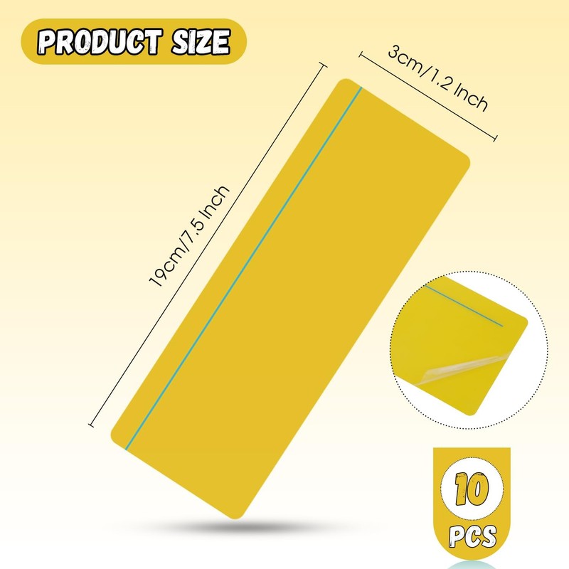Guided Reading Highlight Strips,10 Pack Yellow Overlays with Line, Bookmark