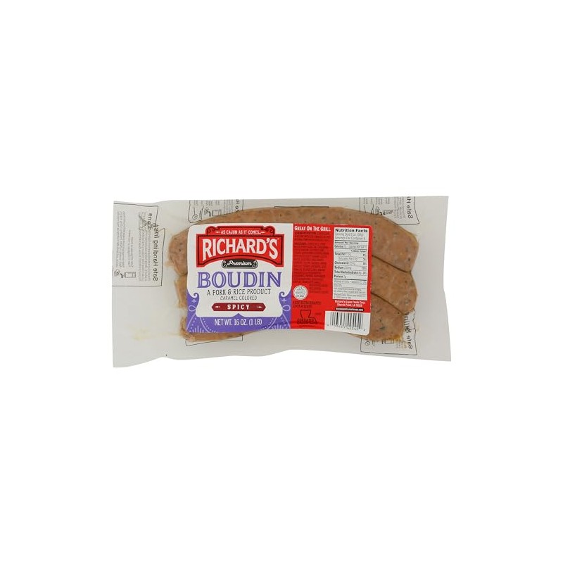 Richard's Spicy Boudin Sausage 16 Oz (1 Pack)