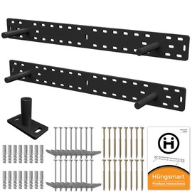 Floating-Shelf-Brackets-Heavy-Duty-Black-Steel-Hidden-Wall-Shelves (Backplate: 22 x 2 inch, 4 inch Rod)