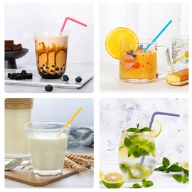 Drinking Bendable Straws Flexible,Diameter 5 MM Length 21 CM (8.27 Inches), Plastic, Assorted Pure Solid Colors (100)