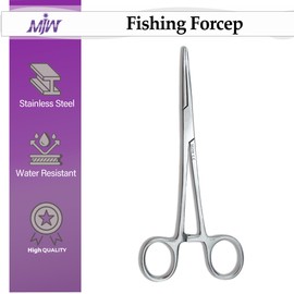 MJW Professional Curved Hemostat Fishing Forceps of Stainless Steel Used as Jewelry, Fly Fishing Forceps and Unhooking Fish Pliers – Pet, Dog Ear Hair Grooming Tweezers