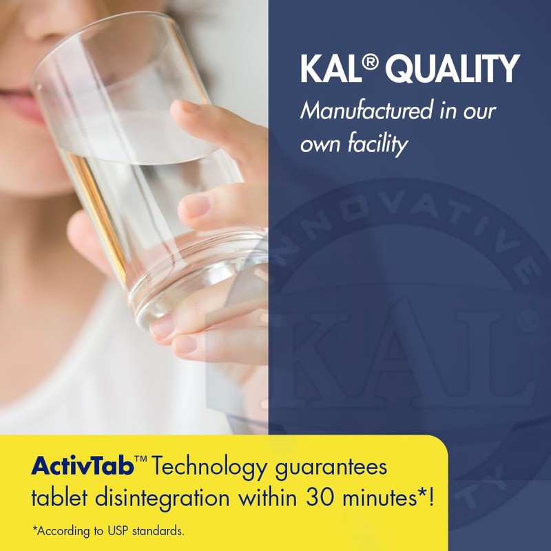 KAL Calcium Oyster Shell Tablets, 600 mg, 100 Count