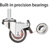 NERILEE 1.5'' Mute Swivel Rubber Wheel,with T nut M8x20mm Stem