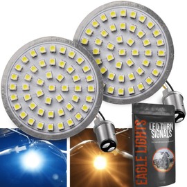 Eagle Lights Generation II Front LED Turn Signals with White Running Lights Compatible with Harley Davidson Motorcycles - 1157 Base