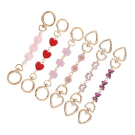 Taouzi - Extensor de cadena para bolso de mano, extensor de correa para bolso de mano, extensor de correa para bolso de repuesto para mujeres y niñas (corazón, flor, perla, mariposa), Style 4, Acero