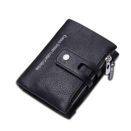 FANDARE Men's Women's Short Wallet Wallet Leather Purse Money Clip Credit Card Holder Purse, black, Vintage