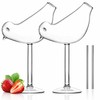 Bird-Shaped Cocktail Glasses 5oz/150ml – Creative Clear Glass Goblets, 2pc