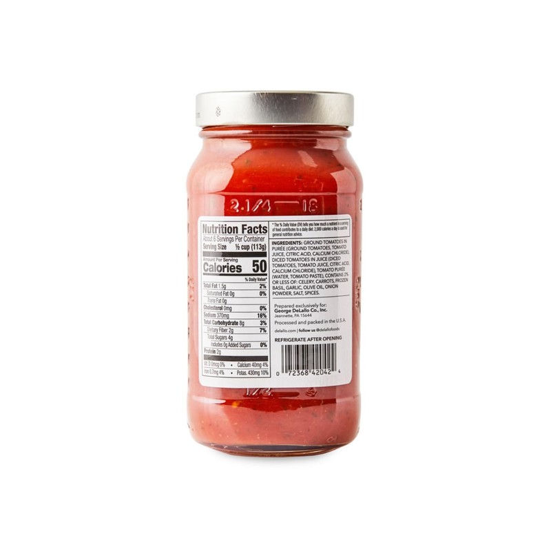 DeLallo Tomato Basil Pasta Sauce, Made with Roma Tomatoes and
