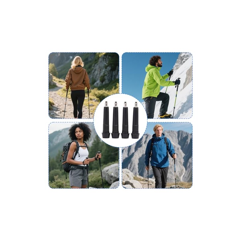 4 Pcs Trekking Pole Replacement Tips for Hiking Walking Sticks