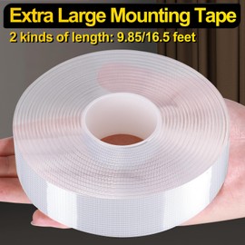 PACKKA Double Sided Tape Heavy Duty, Nano Tape Mesh Tape Double Sided Adhesive Tape, Clear Mounting Tape Removable Wall Tape for Poster Picture Hanging Adhesive Strips (16.5FT)