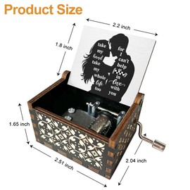 JIRIM-BEUTY Take My Hand Take My Whole Life Too Wood Music Box Vintage Hand Crank Musical Box for Women Christmas Valentine's Day Birthday Gifts for Wife Girlfriend - M838