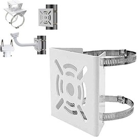 XGOGOP Universal Vertical Pole Mount Adapter with 2 Loops, Wall Mounting Bracket for CCTV Security Camera PTZ Dome (1 Pack)